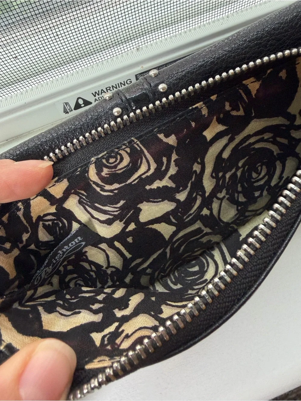 BRIGHTON Pretty Tough Collection WALLET leather, studded organizer wallet black